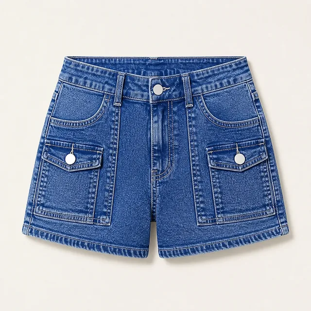 Custom denim shorts product sample