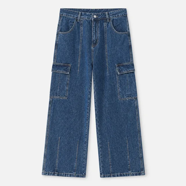 Custom men's cargo jeans product sample