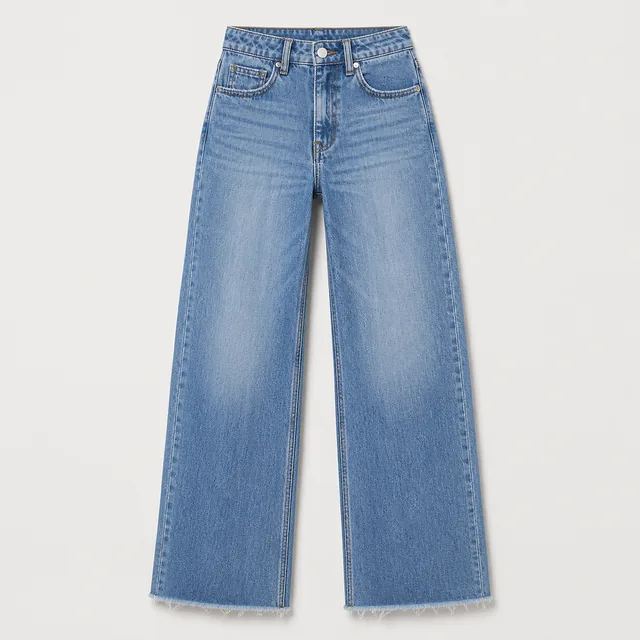 Custom women's wide-leg jeans product sample