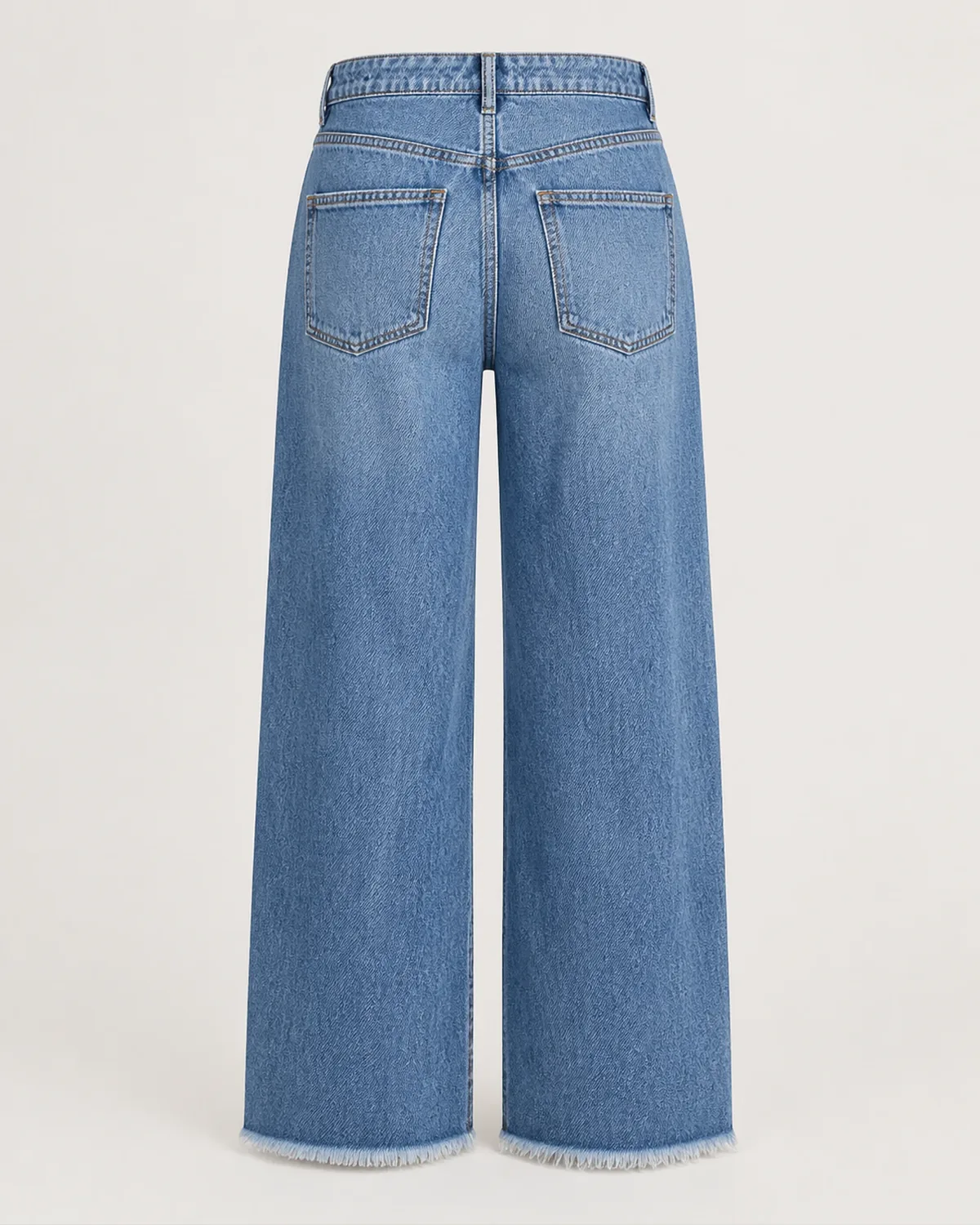 Back view of women's jeans showing yoke and pocket placement